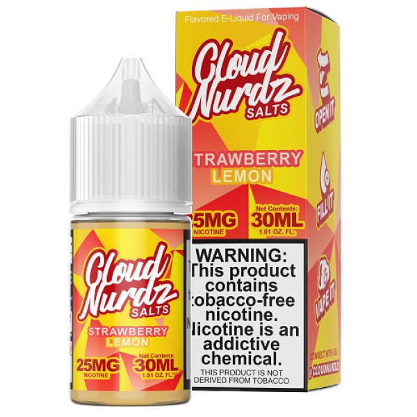 Cloud Nurdz Synthetic Nicotine Strawberry Lemon 30ml Nic Salt Vape Juice